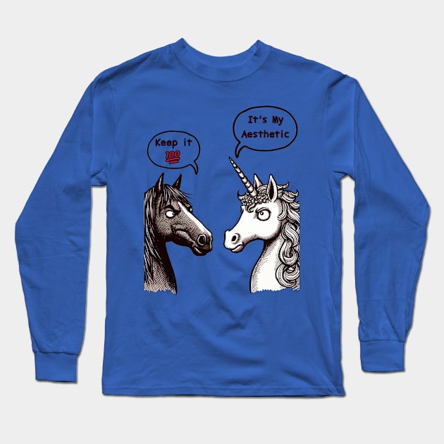 Keep It 100 Unicorn Long Sleeve T-Shirt by Mr.PopArts